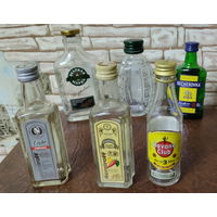 Лот Мини бутылочки. Миньоны. Алкоминималистика. Пустые.