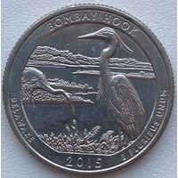 США 25 центов (квотер) 2015 г. P. Национальное убежище дикой природы Бомбай-Хук