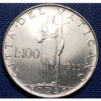 Ватикан 100 лир 1955 г.