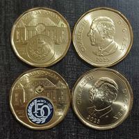 Канада 1 доллар 2025 г. Верховный суд. 150 лет.  2 шт. (Простая + цветная).