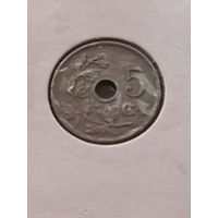 Бельгия. 5 сантимов 1927 г. -  BELGIE