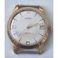 Часы тонкие "Восток". 2214. СССР.  Позолоченные Ау20.  на ходу. +новый ремешок СССР. напульсник. на ходу.