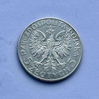 Монета СЕРЕБРО Польша 5 злотых 1933 год Ядвига ОТЛИЧНЫЕ