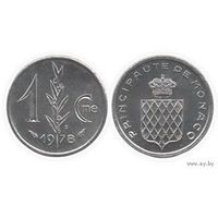 Княжество Монако. 1 сантим 1978. UNC. Редкая.