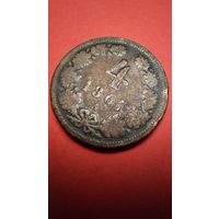 4 крейцера 1861. Австрия. Медь. (15) Офигенные.