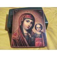 Икона БГМ Казанская на дереве 18х15 см.