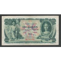 Чехословакия 100 крон 1931 года. Без перфорации. Тип Р-23. Состояние XF-