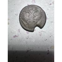 Деньга РИ 1734 года. Брак.