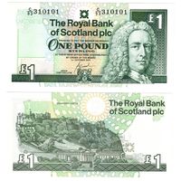 Шотландия 1 фунт образца 2001 года UNC p351e серия с/93