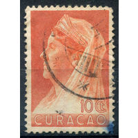 Нидерландские колонии - Кюрасао - 1936/39г. - королева Вильгельмина, 10 с - 1 марка - гашёная [Mi 149]. #3-WB-89-A-1