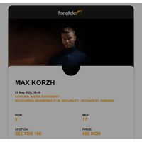 Продам билет на концерт Макса Коржа в Бухаресте