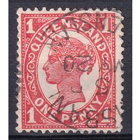 22.Aust. Великобритания. Австралийские штаты. Квинсленд. Виктория. Стандарт. 1907 г. 1p. Mi.#115A.