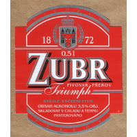 Этикетка пива Zubr Чехия Ф877