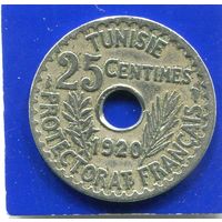 Тунис 25 сантимов 1920