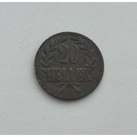 ГЕРМАНСКАЯ ВОСТОЧНАЯ АФРИКА  20 геллер 1916 г.
