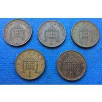 Великобритания 1 пенни 1971, 1973, 1975, 1976, 1977, 1979, 1980