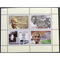 Таджикистан 2019. Махатма Ганди 150 лет со дня рождения.  Блок