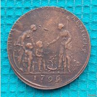США 1 цент 1796 года. Корабль. Поселение Кентуки. BRITISH SETTLEMENT KENTUCKY. Предложи свою цену или обмен!