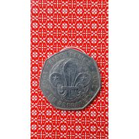 Великобритания 50 пенсов 2007 скаутское движение 100 лет