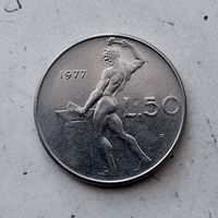 50 лир 1977 года Италия. Итальянская Республика.