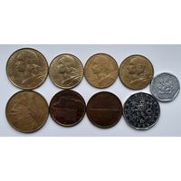 Монеты Франции, Бельгии, Чехии, Нидерландов 9 штук одним лотом.