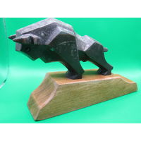 С рубля. "Зубр". Большой. Статуэтка. Металл. Дерево. Оригинал. м