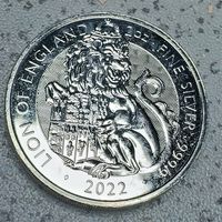 5 фунтов 2022. Лев Англии. 62,57гр.