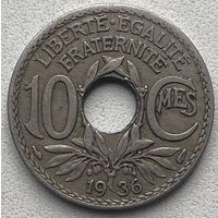 Франция 10 сантимов 1936 г.