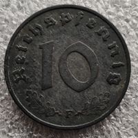 Германия - Третий рейх 10 рейхспфеннигов  1944 г.  "F"