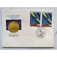 Конверт. Почта лётчиков-космонавтов. Космонавтика. Космос. Ракета. Полёт.