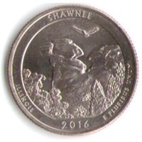 25 центов 2015 г. Парк=31 Национальный лес Шоуни Иллинойс Двор D _состояние UNC