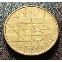 Нидерланды 5 гульденов, 1989    ( 2-8-7 )