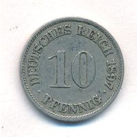 Германия 10 пфеннигов 1897 год  _состояние VF