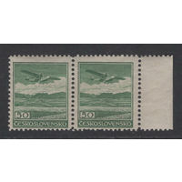 Чехословакия 1930** АВИА почта Fokker сцепка Mi#303A