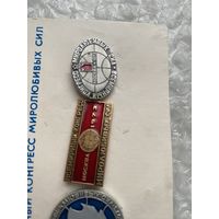 Значки Всемирный конгресс миролюбивых сил, 1973, 3 шт