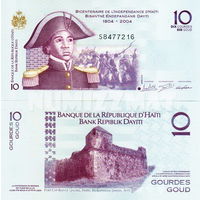 Гаити 10 гурдов 2014 год  UNC