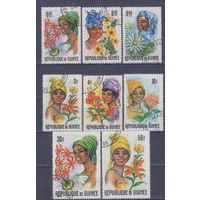 [447] Гвинея 1966. Культура и быт.Женские головные уборы.Флора.Цветы. Гашеные марки.