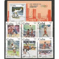 Куба. Олимпиада Лос Анджелес'84. 1983г. Mi#2716-21+Бл75.