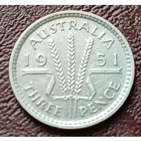 Австралия 3 пенса, 1951  PL - Лондон     ( 1-1-2 )