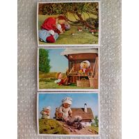 Набор из 3-х открыток. ЧССР. 1980 год. Куклы