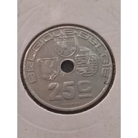 Бельгия 25 сантимов 1939 г. надпись - 'BELGIE - BELGIQUE