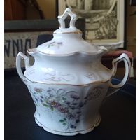 Старинная сахарница 19 в. Нижняя Силезия немецкий фарфор