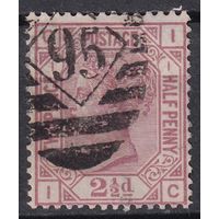 57.Br. Великобритания. Виктория. Стандарт. 2 1/2P. 1875 г. Mi.#40x. Plate 1.