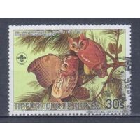 [277] Гвинея 1985. Фауна.Птицы.Совы. Гашеная марка.