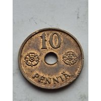 10 пенни Финляндия 1942 года. Монета не чищена. 45196