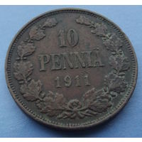 Финляндия в составе РИ. 10 пенни 1911