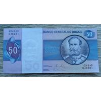 Werty71 Бразилия 50 крузейро 1970 - 1980 UNC Банкнота 1-й президент Деодору да Фонсека картина Кандиду Портинари