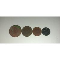 Набор монет СССР 1924 , 5,3,2,1 копейка,не чищены