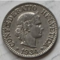 Швейцария 10 раппенов 1934 год