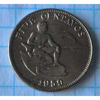 ФИЛИППИНЫ  5 СЕНТАВО 1959 ГОД